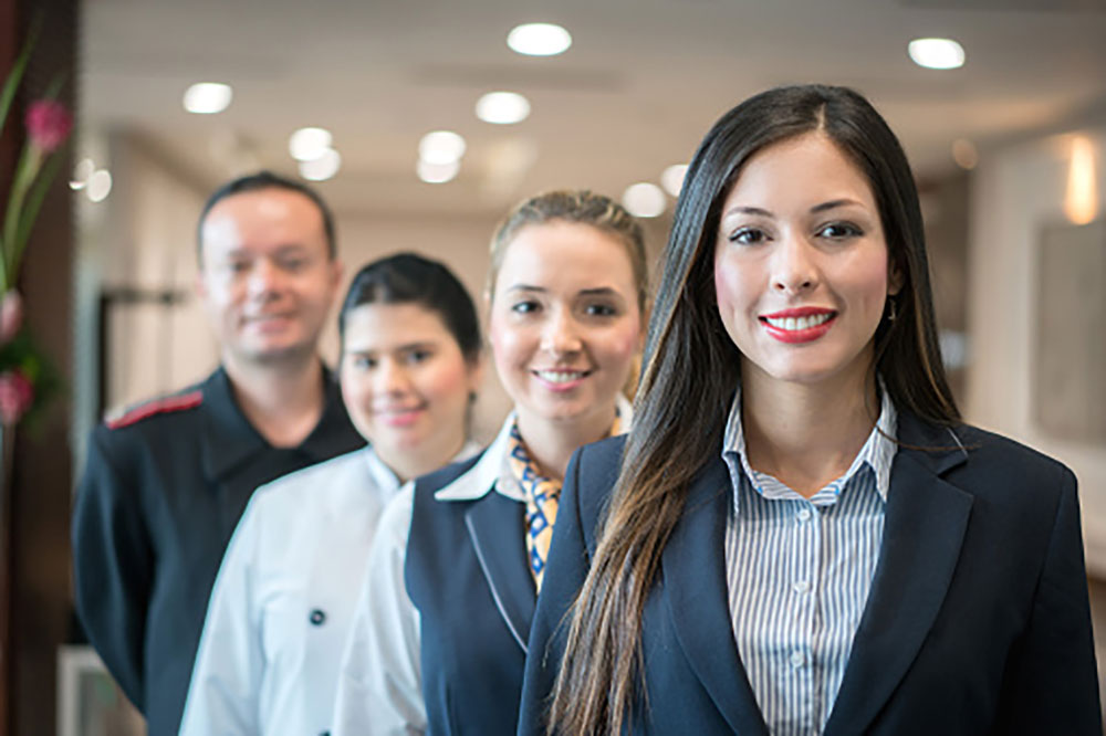 Labor Hospitality Team With Workers and Management