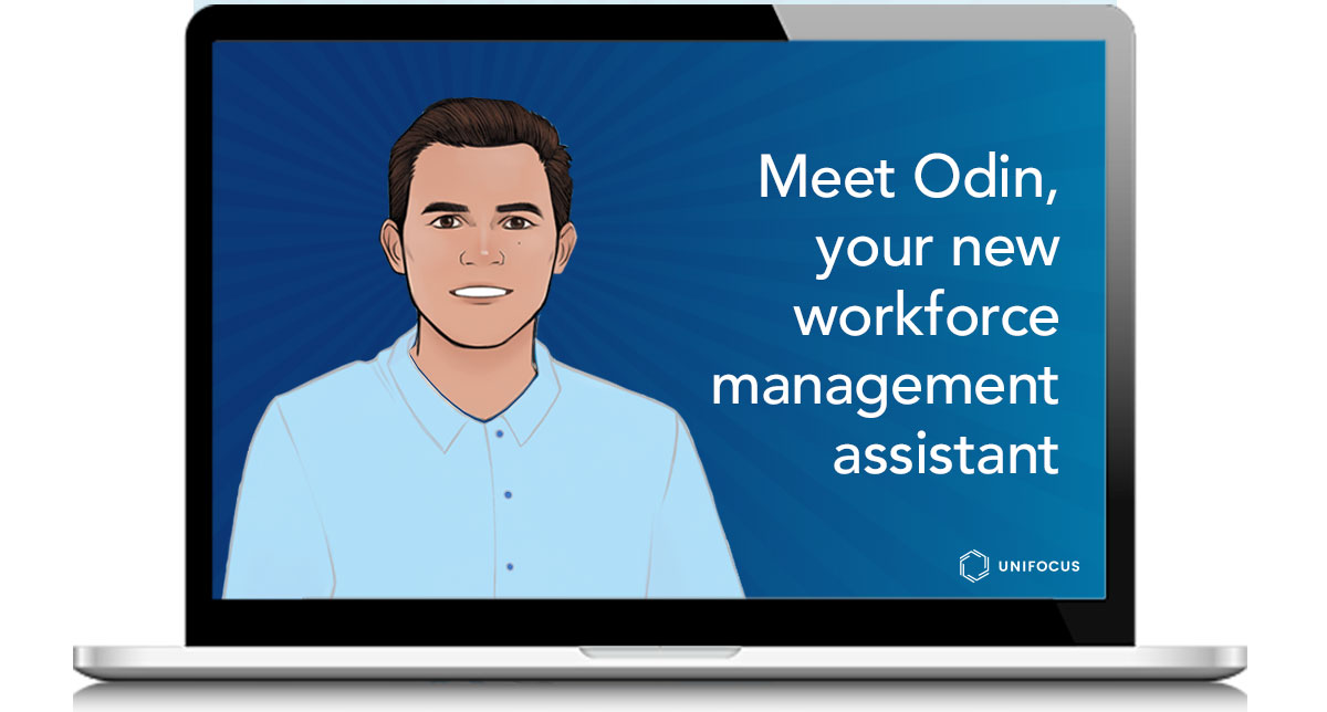 Computer Screen With Text Meet Odin, your new workforce management assistant 